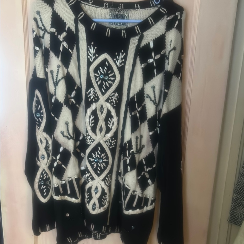 Chic Black and White Sweater